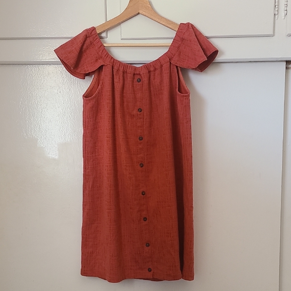 Madewell Terracotta Textured Dress